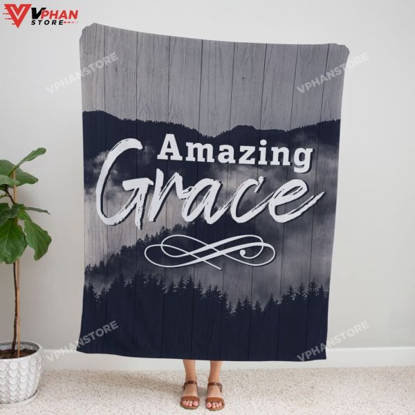 Amazing Grace Fleece Christian Blanket