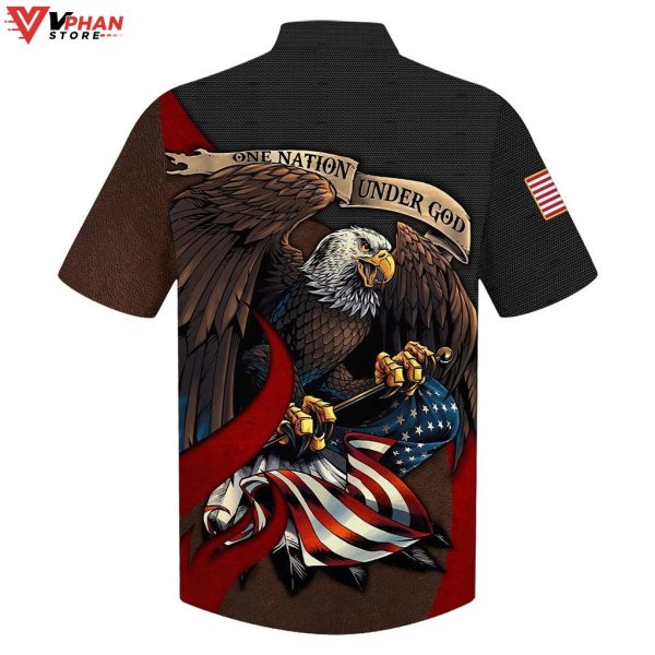 American Bald Eagle Flag Usa One Nation Under God Hawaiian Shirt