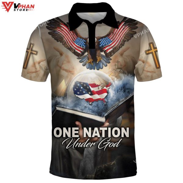 American One Nation Under God Christian Polo Shirt & Shorts
