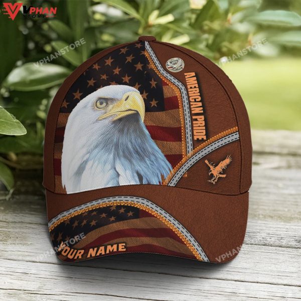 American Pride Eagle Leather Style Baseball Cap