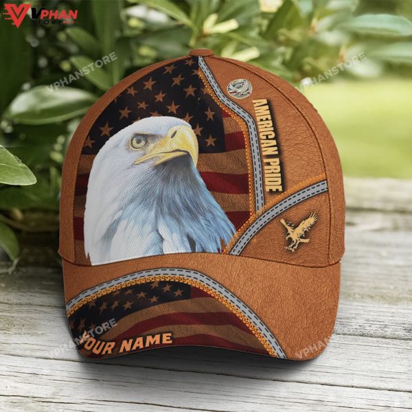 American Pride Eagle Leather Style Baseball Cap