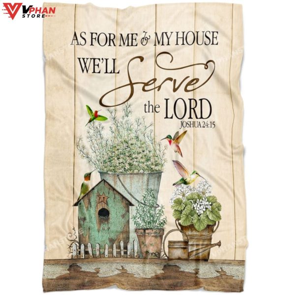 As For Me And My House Floral Christian Gift Ideas Bible Verse Blanket