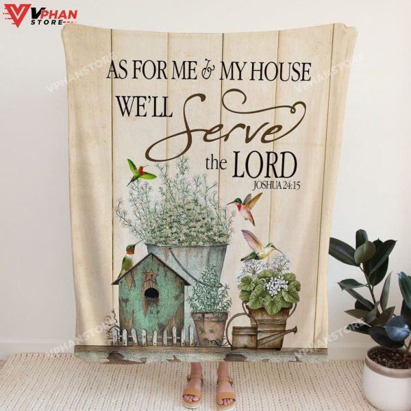 As For Me And My House Floral Christian Gift Ideas Bible Verse Blanket