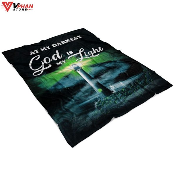 At My Darkest God Is My Light Religious Christmas Gifts Bible Verse Blanket