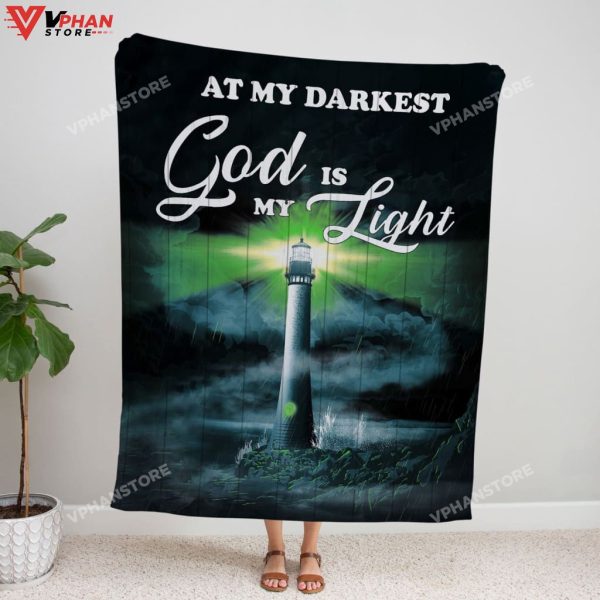 At My Darkest God Is My Light Religious Christmas Gifts Bible Verse Blanket