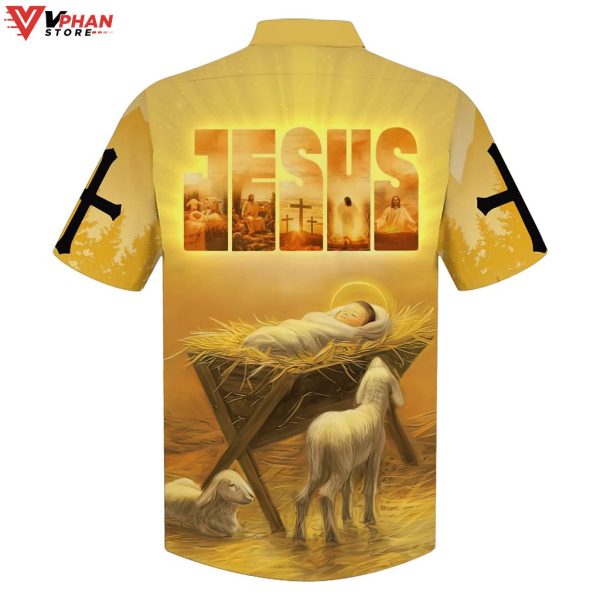 Baby Jesus In A Manger Christian Gift Ideas Hawaiian Shirt