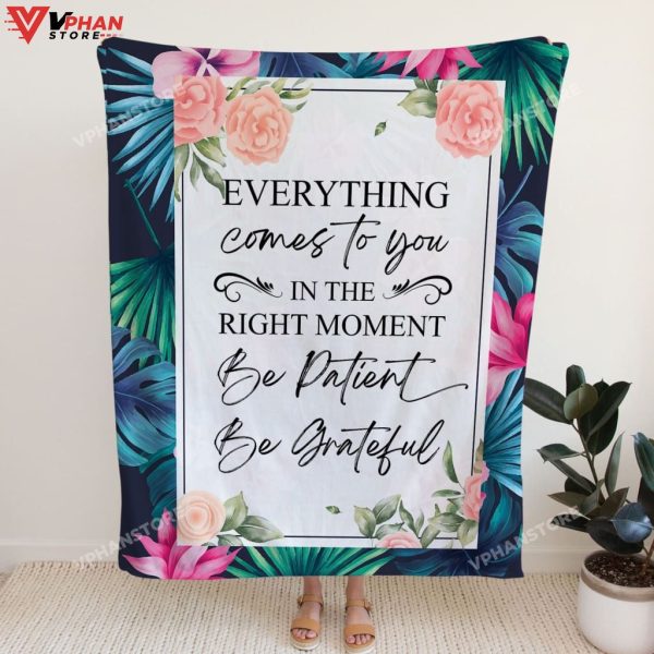 Be Patient Be Grateful Christmas Gifts Christian Blanket