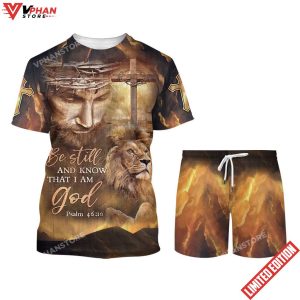 Be Still And Know That I Am God Jesus And The Lion 3d Shirt 1