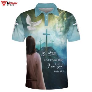 Be Still And Know That I Am God Jesus Cross Christian Polo Shirt Shorts 1