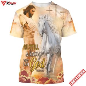 Be Still And Know That I Am God Jesus Horse 3d Shirt 1