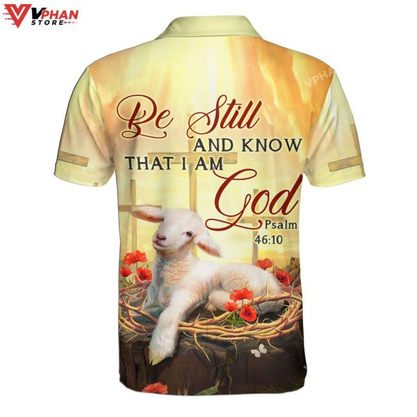 Be Still And Know That I Am God Lamb Christian Polo Shirt & Shorts