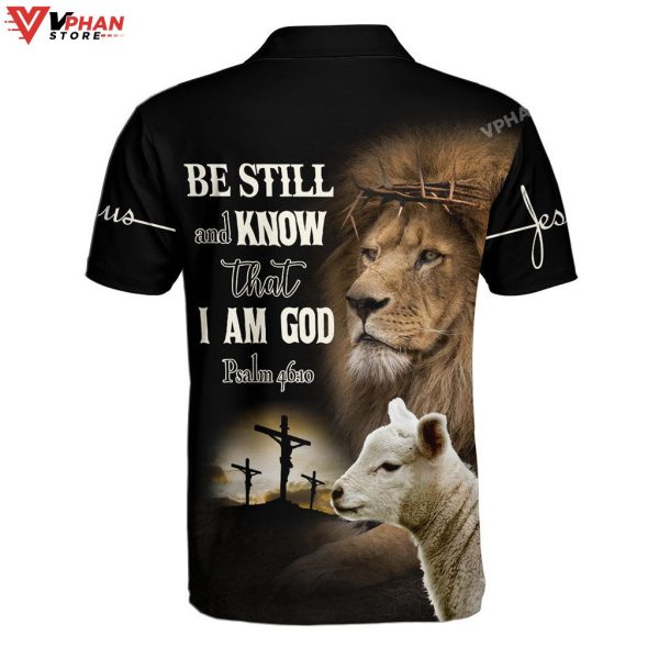 Be Still And Know That I Am God Lion Lamb Christian Polo Shirt & Shorts