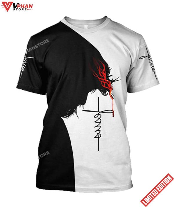 Black And White Jesus Christian 3D Shirt