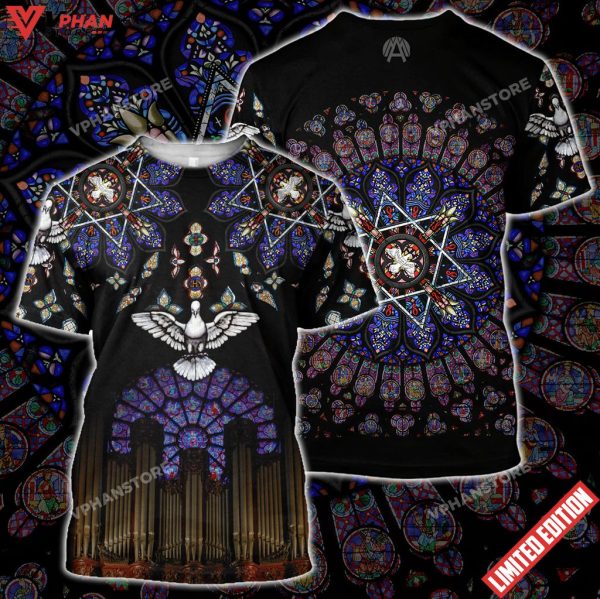 Cathedrals Stained Glass Jesus Christian 3d Shirt