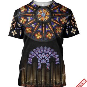 Cathedrals Stained Glass Windows Christian Shirt 1