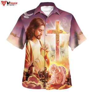 Christ With His Disciples Christian Gift Ideas Jesus Pray Hawaiian Shirt 1