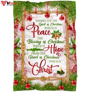 Christian Christmas Gifts Peace Hope Christ Fleece Blanket 1