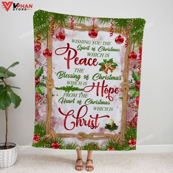 Christian Christmas Gifts Peace Hope Christ Fleece Blanket
