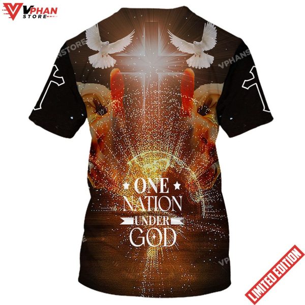 Christian Cross Jesus One Nation Under God 3d All Over Print Shirt