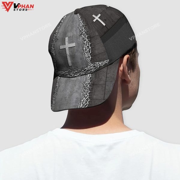 Christian Cross With Crown Of Thorn Baseball Cap