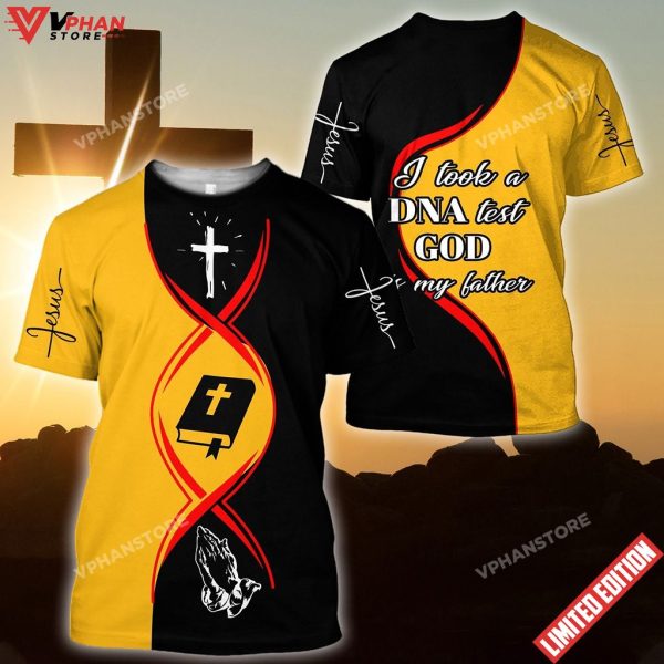 Christian Jesus Dna Test Yeallow And Black Color Jesus Unisex Shirt