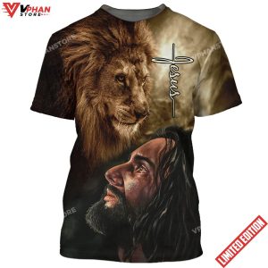 Christian Jesus Lion 3D All Over Printed Shirt 1