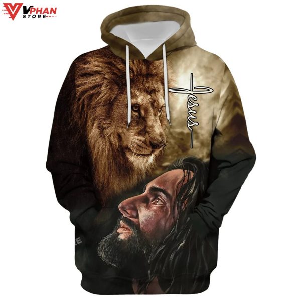 Jesus Lion Christian Gift Ideas Religious Hoodie