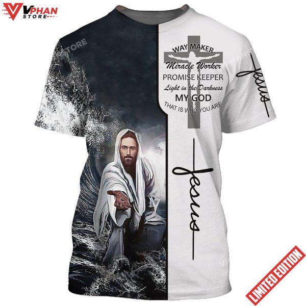 Christian Jesus Way Maker Miracle Worker 3D All Over Printed Shirt