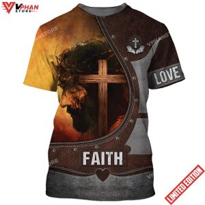 Christian Wooden Cross Love Jesus Faith 3d Shirt 1