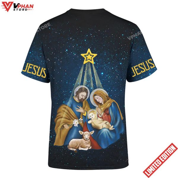 Christmas Nativity Scene Night Light Jesus Christmas Shirt