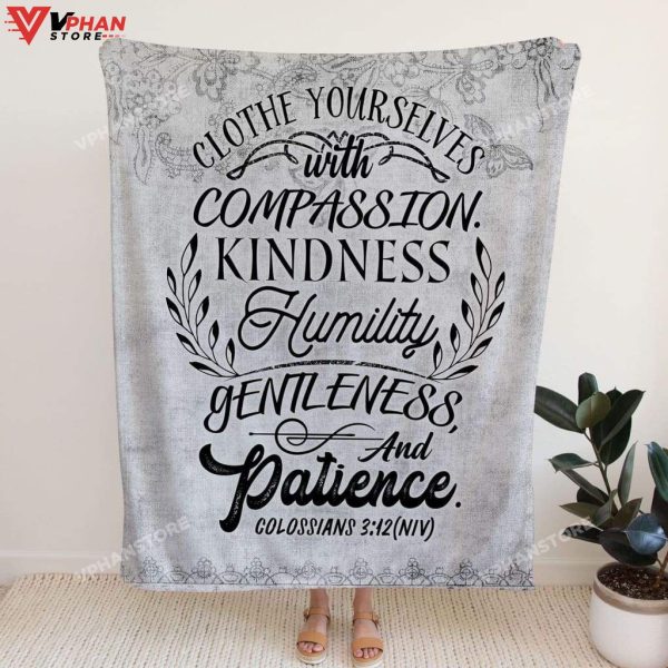 Clothe Yourselves Colossians Kindness Christian Easter Gifts Bible Verse Blanket