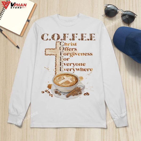 Coffee Christ Offers Forgiveness Christian Easter Gifts Religious Hoodie