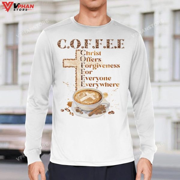 Coffee Christ Offers Forgiveness Christian Easter Gifts Religious Hoodie