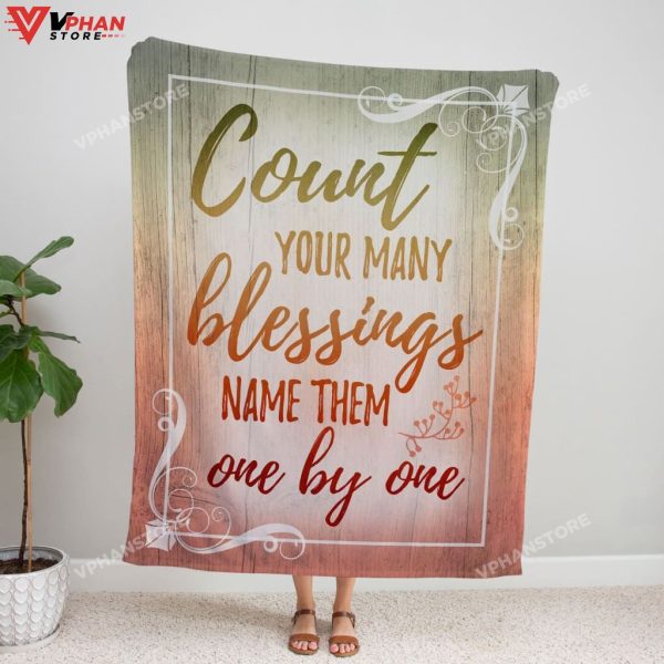 Count Your Many Blessings Name Them Religious Gift Ideas Christian Blanket
