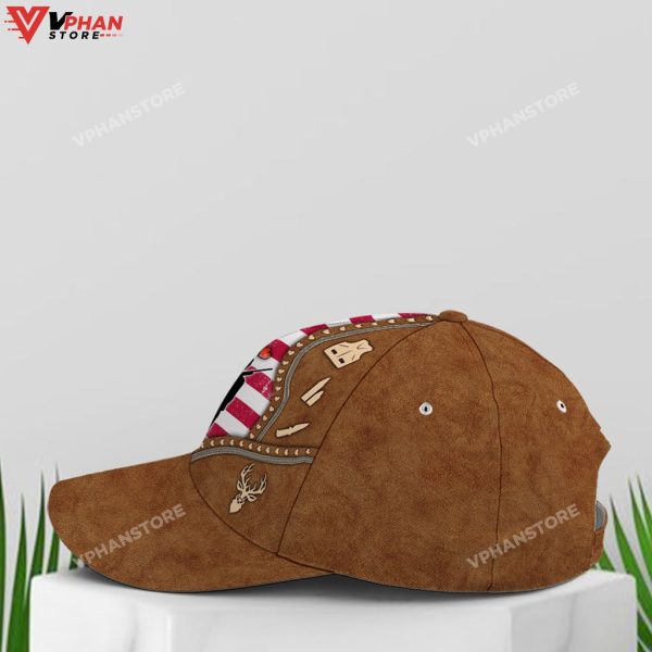 Couple Love Hunting American Flag Leather Style Baseball Cap