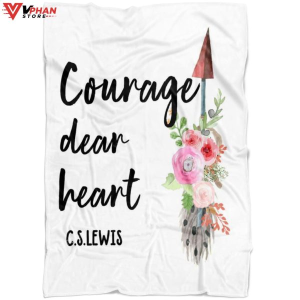 Courage Dear Heart Religious Gifts Ideas Jesus Blanket