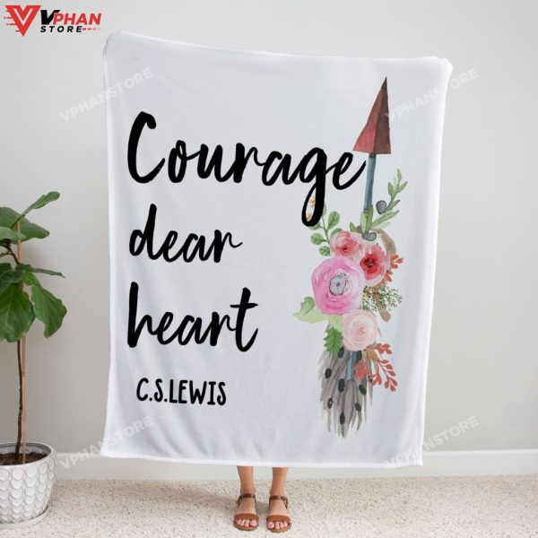 Courage Dear Heart Religious Gifts Ideas Jesus Blanket