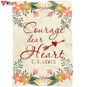 Courage Dear Heart Religious Gift Ideas Bible Verse Blanket 1