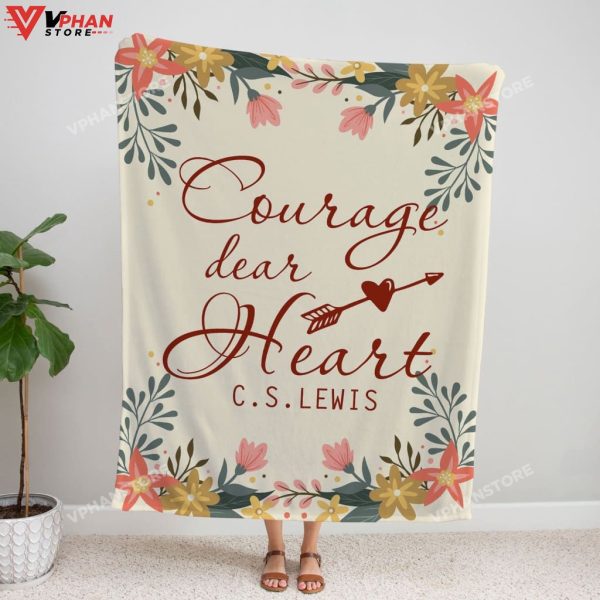 Courage Dear Heart Religious Gift Ideas Bible Verse Blanket