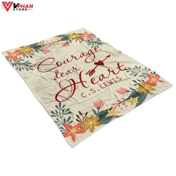 Courage Dear Heart Religious Gift Ideas Bible Verse Blanket