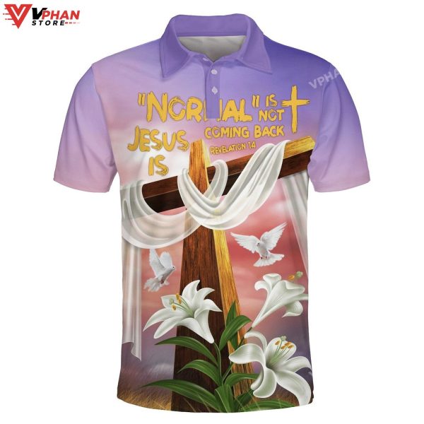 Cross With Lily Religious Easter Gifts Christian Polo Shirt Shorts