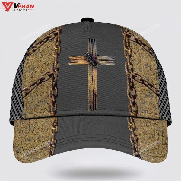 Cross Wooden Baseball Christian Hat