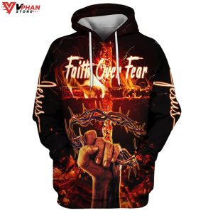 Crown Of Thorns Jesus Christ Faith Over Fear Hoodie 1