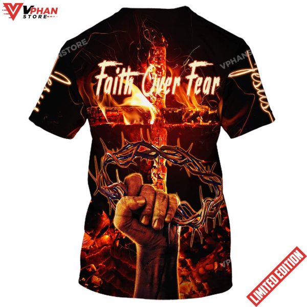 Crown Of Thorns Jesus Christ Faith Over Fear Shirt