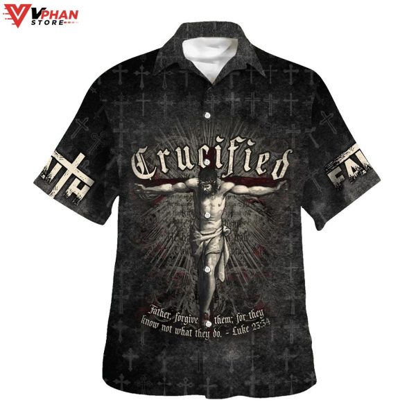 Crucified Crucifixion Of Jesus Christian Gifts Hawaiian Aloha Shirt