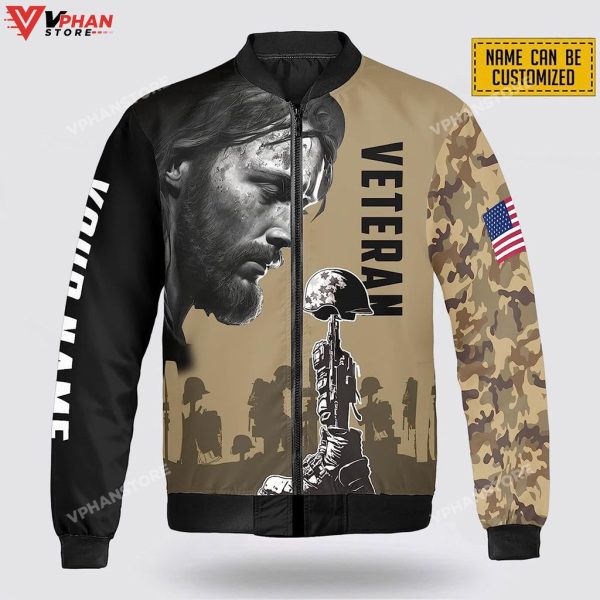 Custom Name Jesus Christ And The American Veteran Bomber Jacket