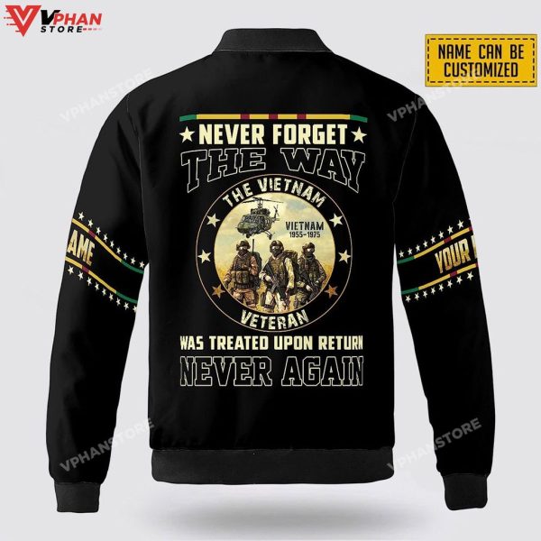 Custom Name Never Forget The Way Vietnam Veteran Bomber Jacket