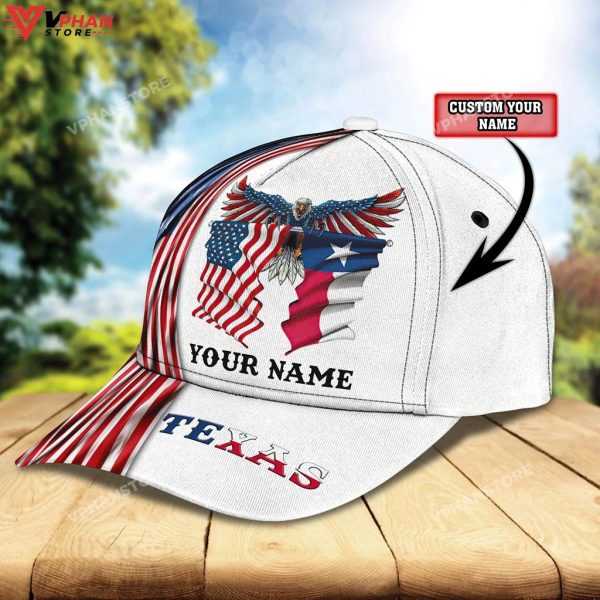 Custom With Name Texas Basebal American Support Cap
