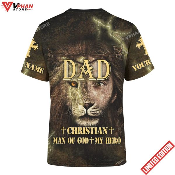 Dad Christian Man Of God My Hero Jesus Family Faith Customized Shirt