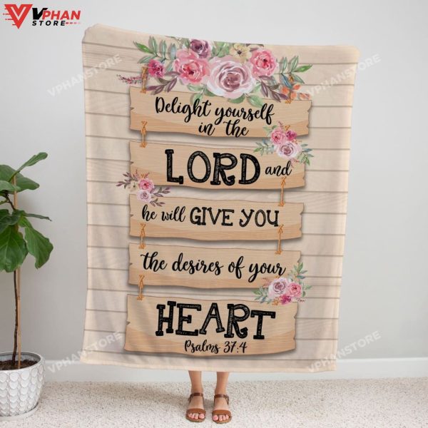 Delight Yourself In The Lord Religious Gift Ideas Christian Blanket